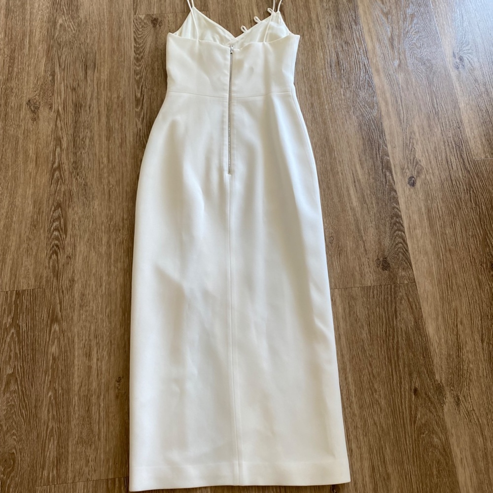 David Koma Cady Diamond Mesh Asymmetric Midi Dress - Picture 8 of 12